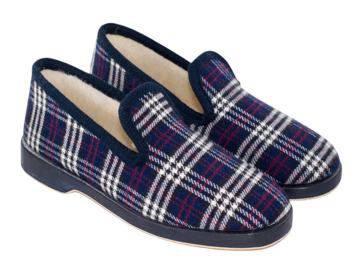 ZAPATILLAS CUADROS SEVILLAS 284 MARINO FORRO LANA VIRGEN