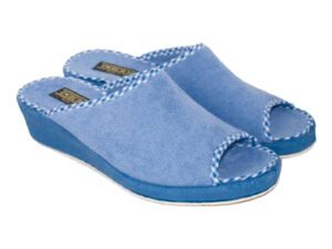 ZAPATILLAS CASA CUÑA RIZO TOALLA IMBERNON 621 CELESTE