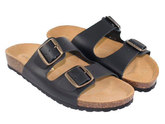 SANDALIAS BIO DOS HEBILLAS 61904 PIEL NAPA NEGRO