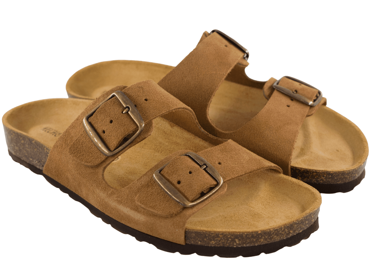 SANDALIAS BIO DOS HEBILLAS A61904 / A6190 PIEL SERRAJE MARRON