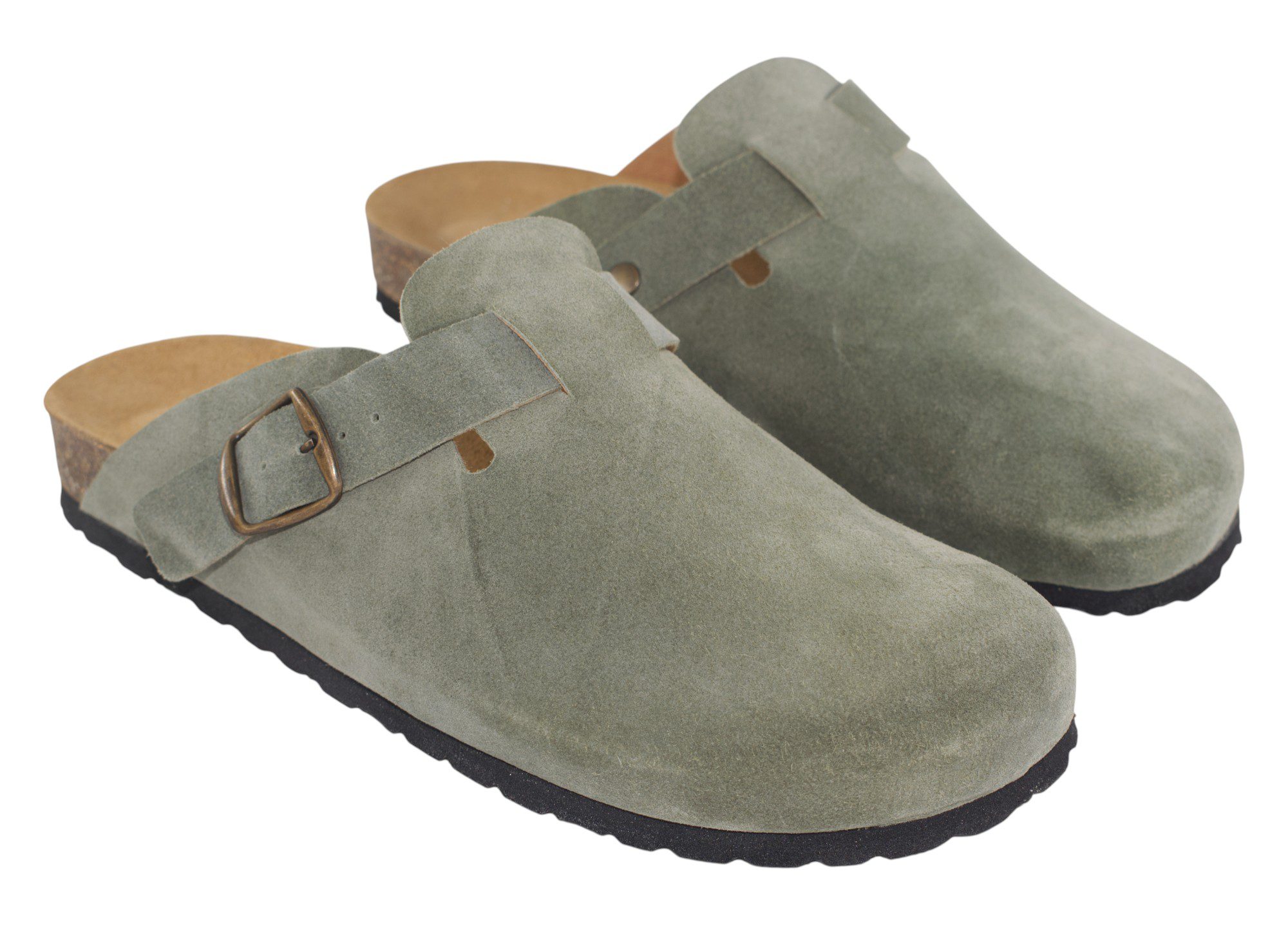 ZUECOS PIEL SERRAJE SEVILLAS HEBILLA A6189 / A6188 MUSGO